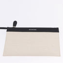 BALENCIAGA Navy Cabas M Hand Bag Canvas White Black 339936 Auth 197751V-19
