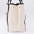 BALENCIAGA Navy Cabas M Hand Bag Canvas White Black 339936 Auth 197751V-4