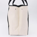 BALENCIAGA Navy Cabas M Hand Bag Canvas White Black 339936 Auth 197751V-5