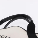 BALENCIAGA Navy Cabas M Hand Bag Canvas White Black 339936 Auth 197751V-8