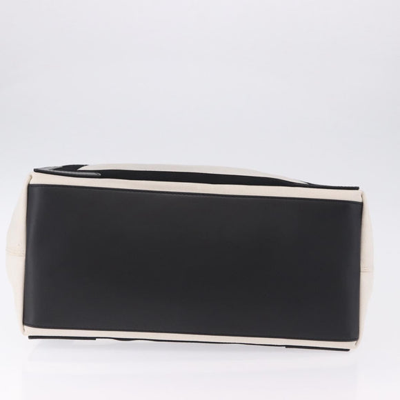 BALENCIAGA Navy Cabas M Hand Bag Canvas White Black 339936 Auth 197751V