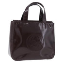GUCCI Interlocking Bag Patent Leather Bordeaux Silver 000 1013 0504 Auth 197752-1
