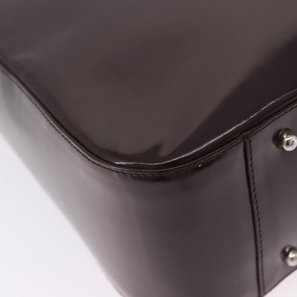 GUCCI Interlocking Bag Patent Leather Bordeaux Silver 000 1013 0504 Auth 197752