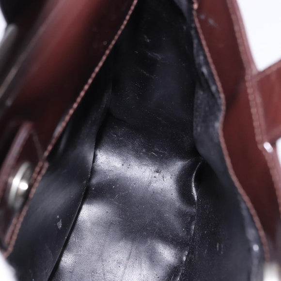 GUCCI Interlocking Bag Patent Leather Bordeaux Silver 000 1013 0504 Auth 197752