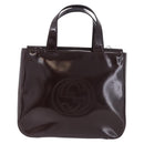 GUCCI Interlocking Bag Patent Leather Bordeaux Silver 000 1013 0504 Auth 197752-13
