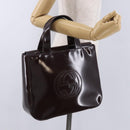 GUCCI Interlocking Bag Patent Leather Bordeaux Silver 000 1013 0504 Auth 197752-21