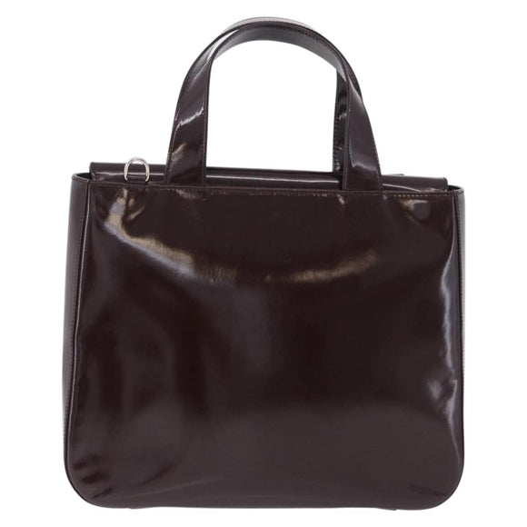 GUCCI Interlocking Bag Patent Leather Bordeaux Silver 000 1013 0504 Auth 197752