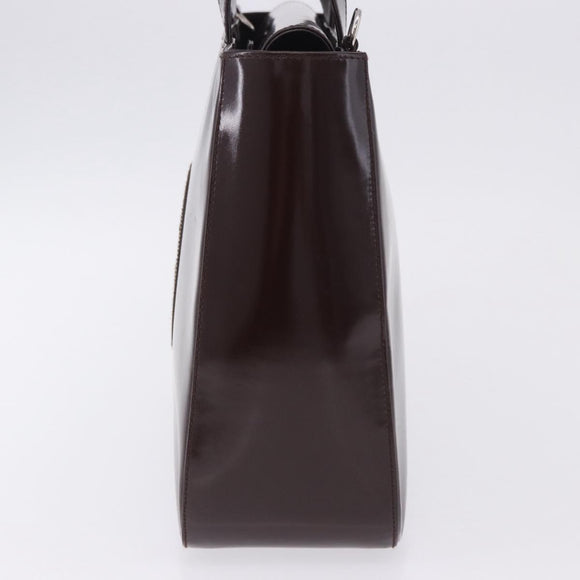 GUCCI Interlocking Bag Patent Leather Bordeaux Silver 000 1013 0504 Auth 197752