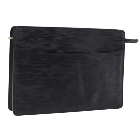 LOUIS VUITTON Epi Pochette Homme Clutch Bag Black M52522 LV Auth 197757