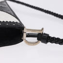 Christian Dior Hand Bag Patent Leather Black White Silver Auth 197758-18