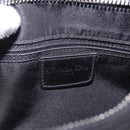Christian Dior Hand Bag Patent Leather Black White Silver Auth 197758-19