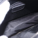 Christian Dior Hand Bag Patent Leather Black White Silver Auth 197758-11