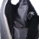Christian Dior Hand Bag Patent Leather Black White Silver Auth 197758-21
