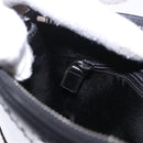 Christian Dior Hand Bag Patent Leather Black White Silver Auth 197758-22