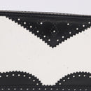 Christian Dior Hand Bag Patent Leather Black White Silver Auth 197758-3