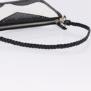 Christian Dior Hand Bag Patent Leather Black White Silver Auth 197758-8