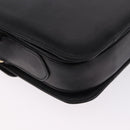 CELINE Horsebit Shoulder Bag Leather Black Gold Auth 197762A-16