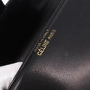 CELINE Horsebit Shoulder Bag Leather Black Gold Auth 197762A-19
