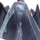 CELINE Horsebit Shoulder Bag Leather Black Gold Auth 197762A-20