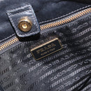 PRADA Hand Bag Patent leather Black Gold Auth 197763A-15