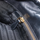 PRADA Hand Bag Patent leather Black Gold Auth 197763A-19