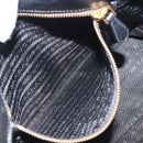 PRADA Hand Bag Patent leather Black Gold Auth 197763A-20