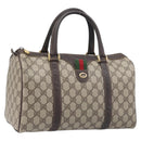 GUCCI GG Supreme Web Sherry Line Hand Bag PVC Beige Gold 40 02 007 Auth 197765-1