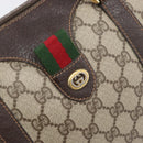 GUCCI GG Supreme Web Sherry Line Hand Bag PVC Beige Gold 40 02 007 Auth 197765-17