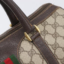 GUCCI GG Supreme Web Sherry Line Hand Bag PVC Beige Gold 40 02 007 Auth 197765-18