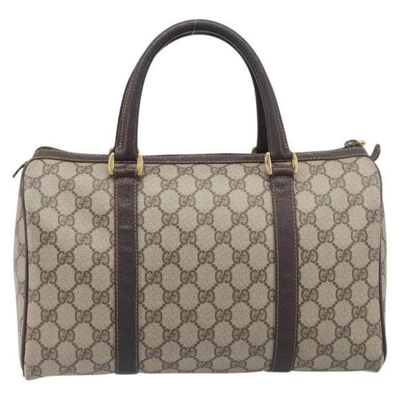 GUCCI GG Supreme Web Sherry Line Hand Bag PVC Beige Gold 40 02 007 Auth 197765