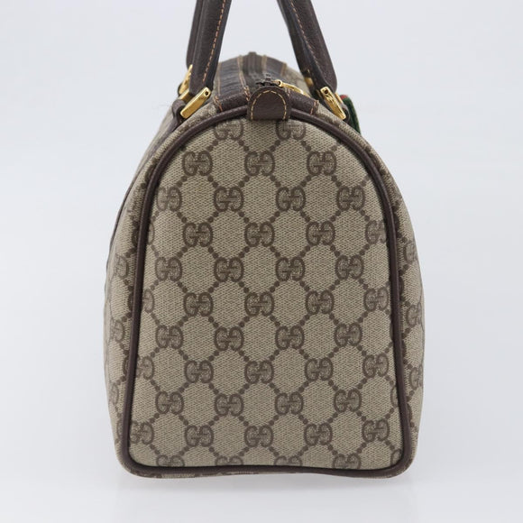 GUCCI GG Supreme Web Sherry Line Hand Bag PVC Beige Gold 40 02 007 Auth 197765