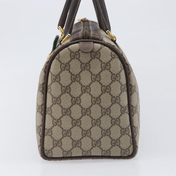 GUCCI GG Supreme Web Sherry Line Hand Bag PVC Beige Gold 40 02 007 Auth 197765