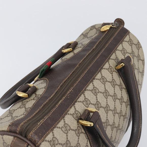 GUCCI GG Supreme Web Sherry Line Hand Bag PVC Beige Gold 40 02 007 Auth 197765