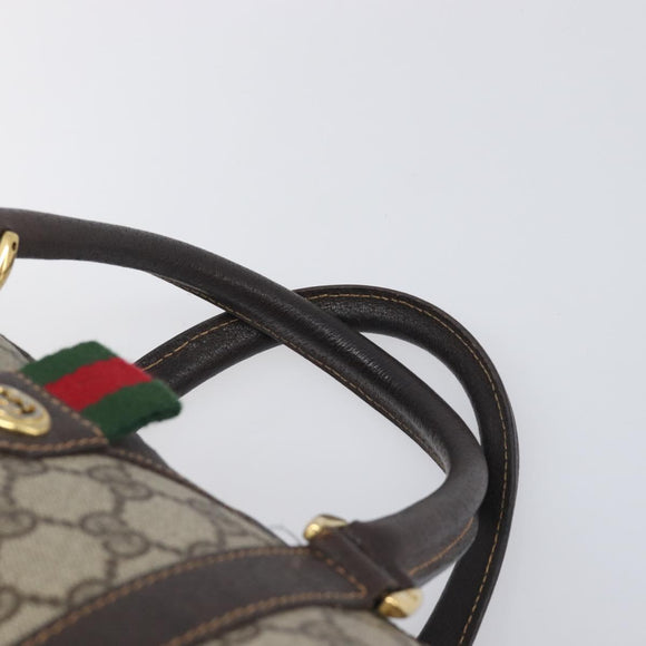 GUCCI GG Supreme Web Sherry Line Hand Bag PVC Beige Gold 40 02 007 Auth 197765