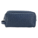 BOTTEGA VENETA INTRECCIATO Clutch Bag Leather Navy Auth 197768-13