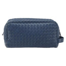 BOTTEGA VENETA INTRECCIATO Clutch Bag Leather Navy Auth 197768-2