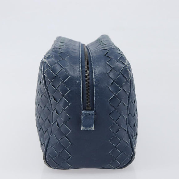 BOTTEGA VENETA INTRECCIATO Clutch Bag Leather Navy Auth 197768