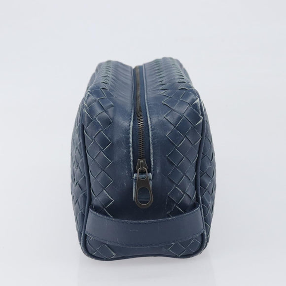 BOTTEGA VENETA INTRECCIATO Clutch Bag Leather Navy Auth 197768
