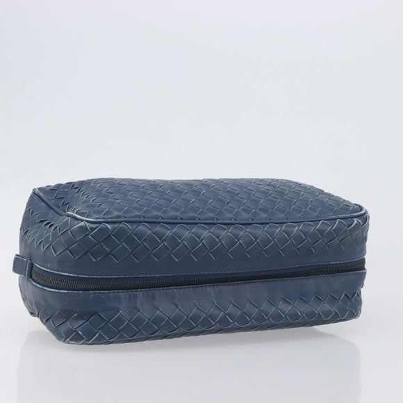 BOTTEGA VENETA INTRECCIATO Clutch Bag Leather Navy Auth 197768