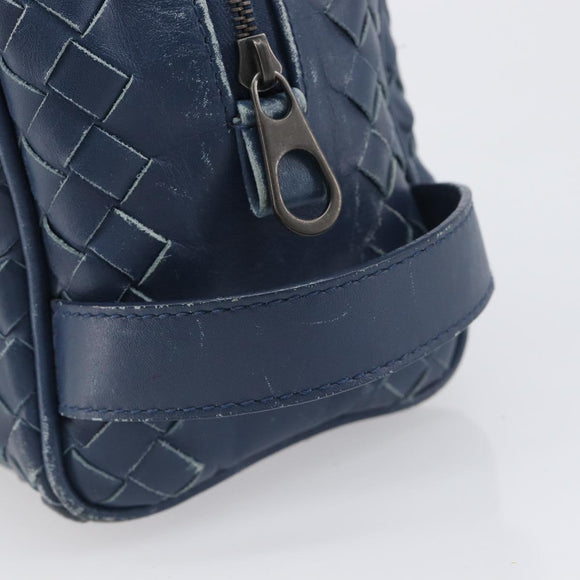BOTTEGA VENETA INTRECCIATO Clutch Bag Leather Navy Auth 197768