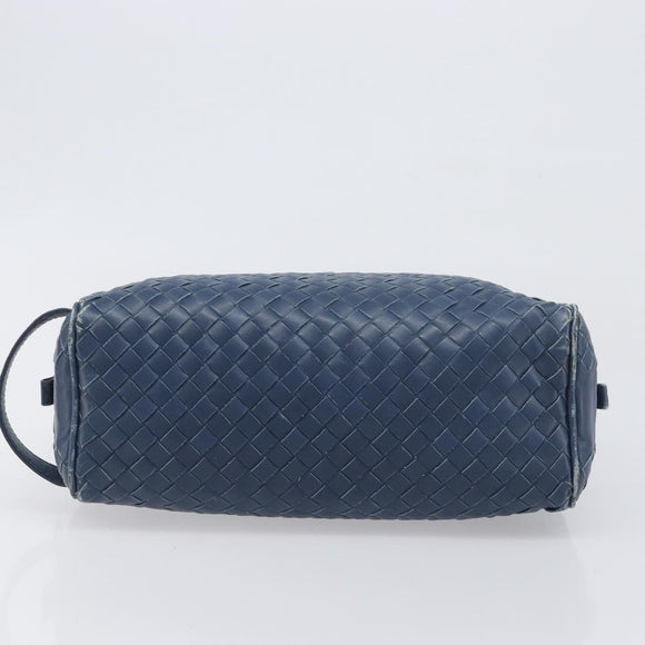 BOTTEGA VENETA INTRECCIATO Clutch Bag Leather Navy Auth 197768