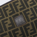 FENDI Zucca Canvas Clutch Bag Black Brown Auth 197770-8