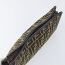 FENDI Zucca Canvas Clutch Bag Black Brown Auth 197770-5