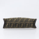 FENDI Zucca Canvas Clutch Bag Black Brown Auth 197770-6