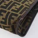 FENDI Zucca Canvas Clutch Bag Black Brown Auth 197770-7