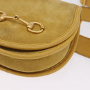 GUCCI Horsebit Waist bag Suede Yellow Gold Auth 197772-15