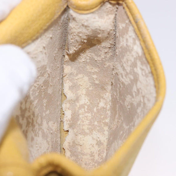 GUCCI Horsebit Waist bag Suede Yellow Gold Auth 197772