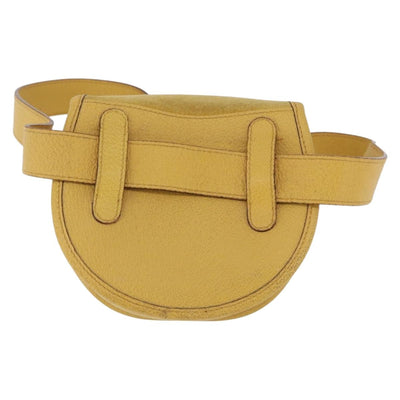 GUCCI Horsebit Waist bag Suede Yellow Gold Auth 197772 - 0
