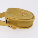GUCCI Horsebit Waist bag Suede Yellow Gold Auth 197772-4