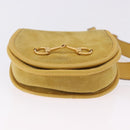 GUCCI Horsebit Waist bag Suede Yellow Gold Auth 197772-5